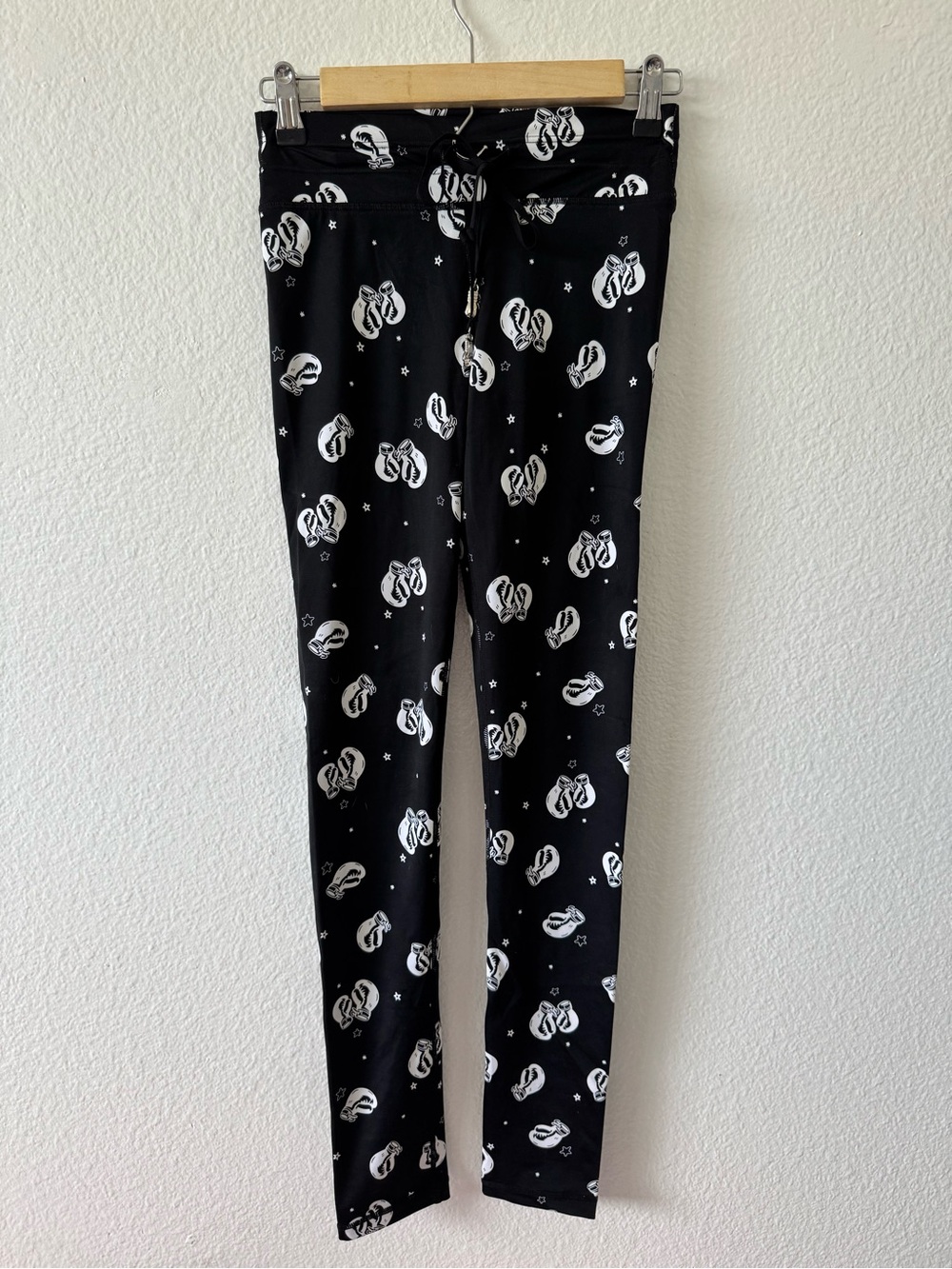 The Upside Black Leggings and Sports Bra with Boxing Gloves Print